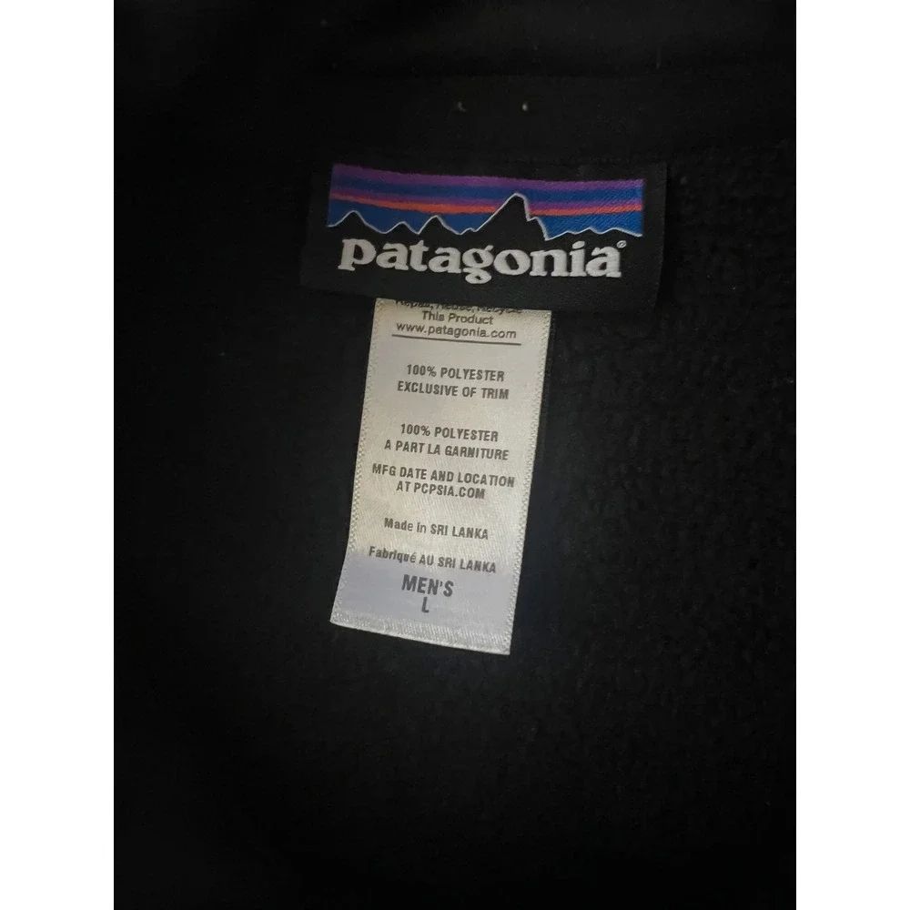 Patagonia Better Sweater Vest Men L Black Excellence Full Zip Fleece Pocket